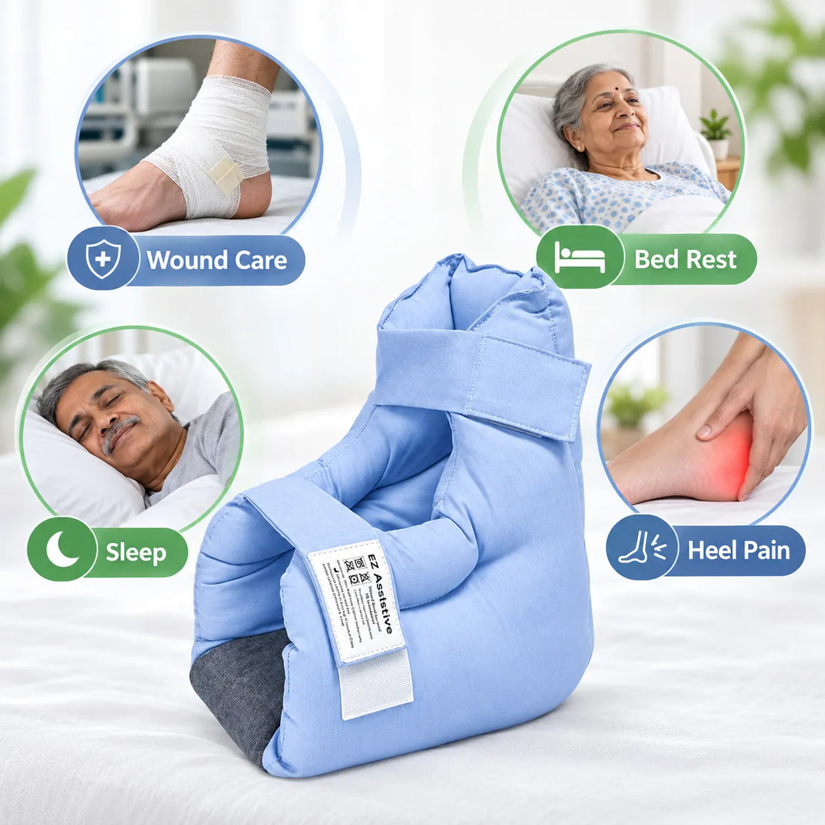 Heel Protector & Foot Elevation Support Pillow for Healing Therapy of Heel Pressure and Deep Tissue Injury