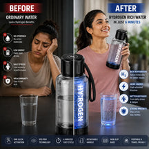 Portable Hydrogen Water Bottle with PEM Technology in 6-Minute Electrolysis for Home Office Travel & Fitness