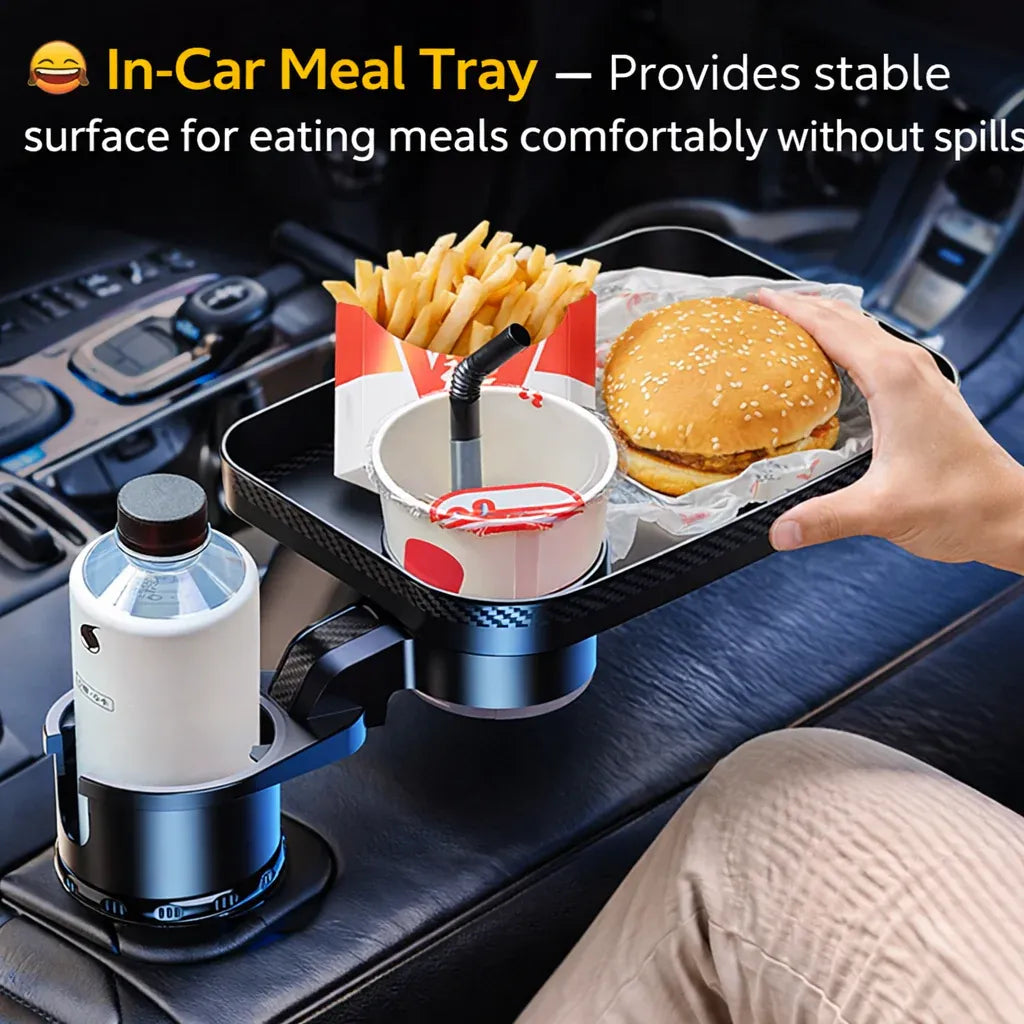 360° Rotatable Car Cup Holder Expander Tray