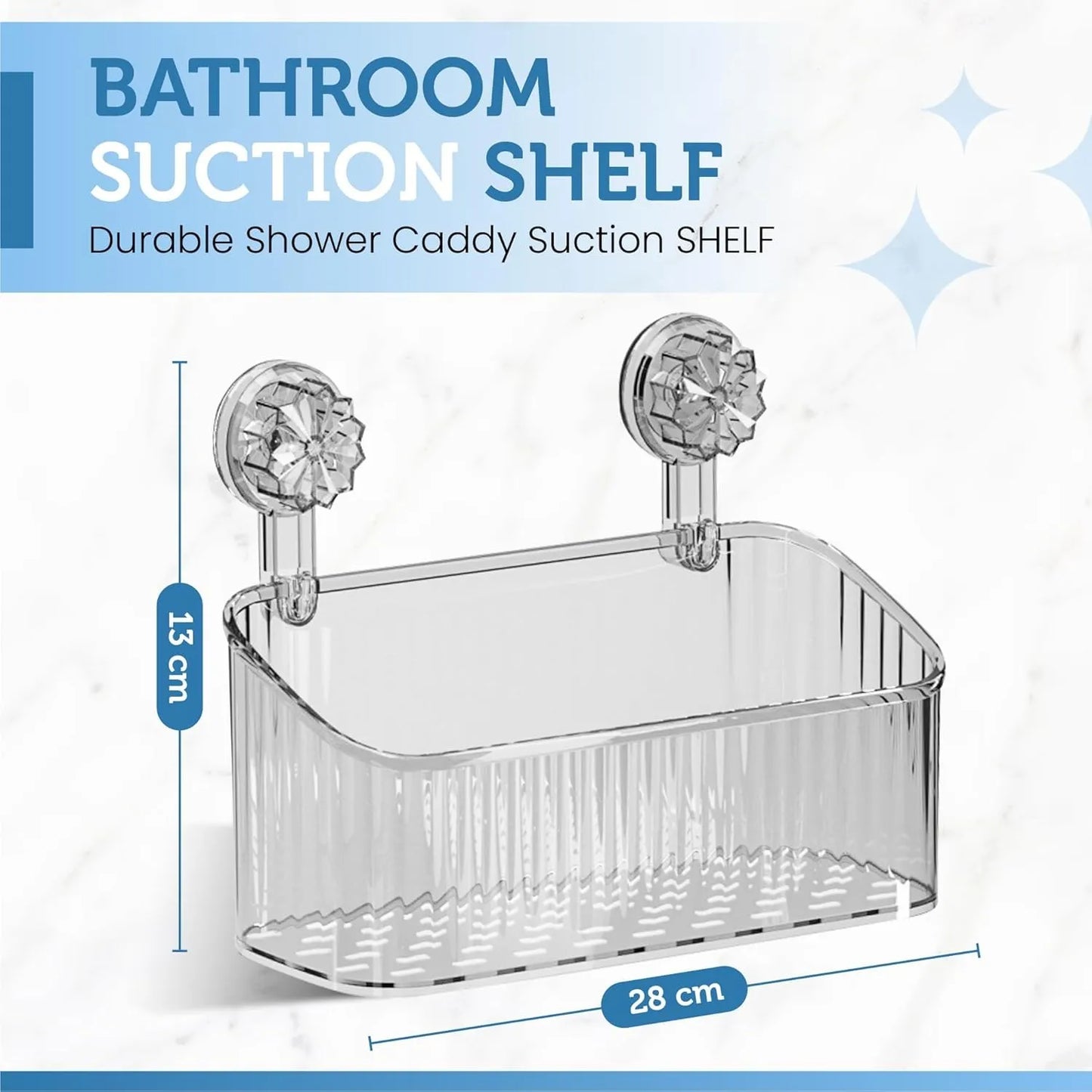 Wall-Mounted Suction Cup Bathroom Organizer