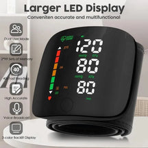 Smart Wrist Blood Pressure Monitor with Large LED Display