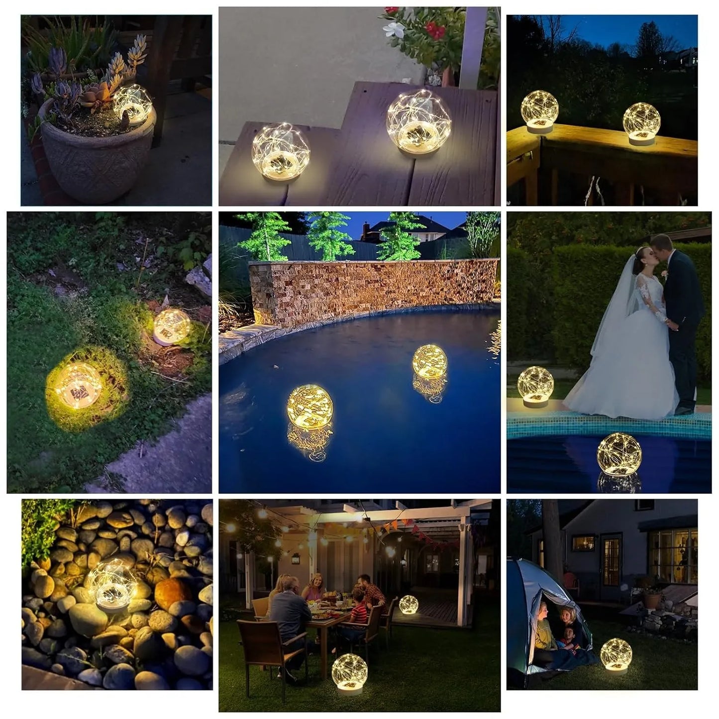 Solar Floating Pool Lights-Glow Ball (Pack of 4)