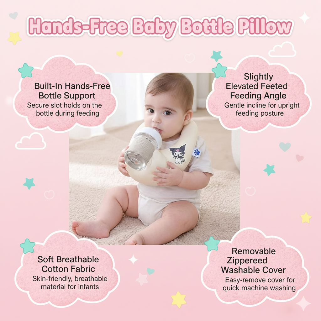 Hands-Free Baby Bottle Pillow