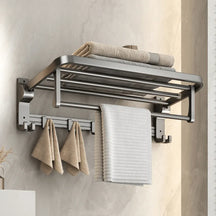 Premium Aluminum Rustproof Drill-Free Bathroom Organizer Rack