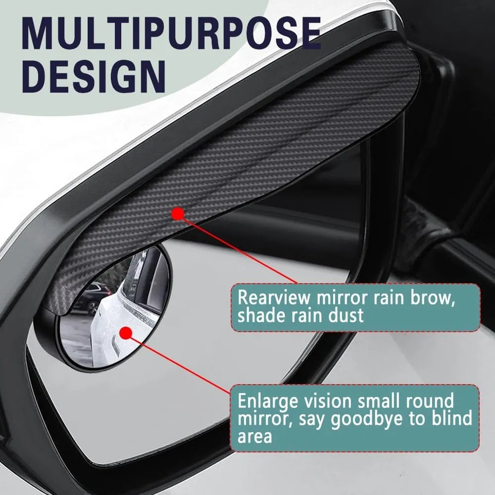 Universal Carbon Fiber Side Mirror with Rain Guard