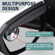 Universal Carbon Fiber Side Mirror with Rain Guard