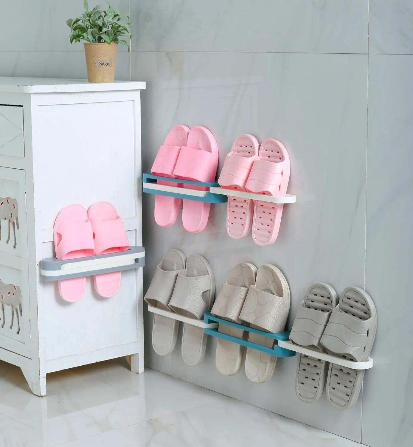 Wall-Mounted slipper Organizer Shelf