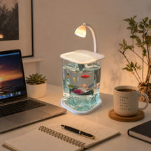 Modern Desktop Aquarium with Soothing LED Light
