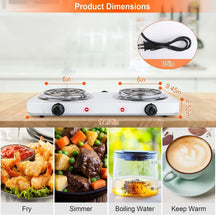 Portable 2000W Double Electric Stove Burner for Fast & Cost Saving Cooking