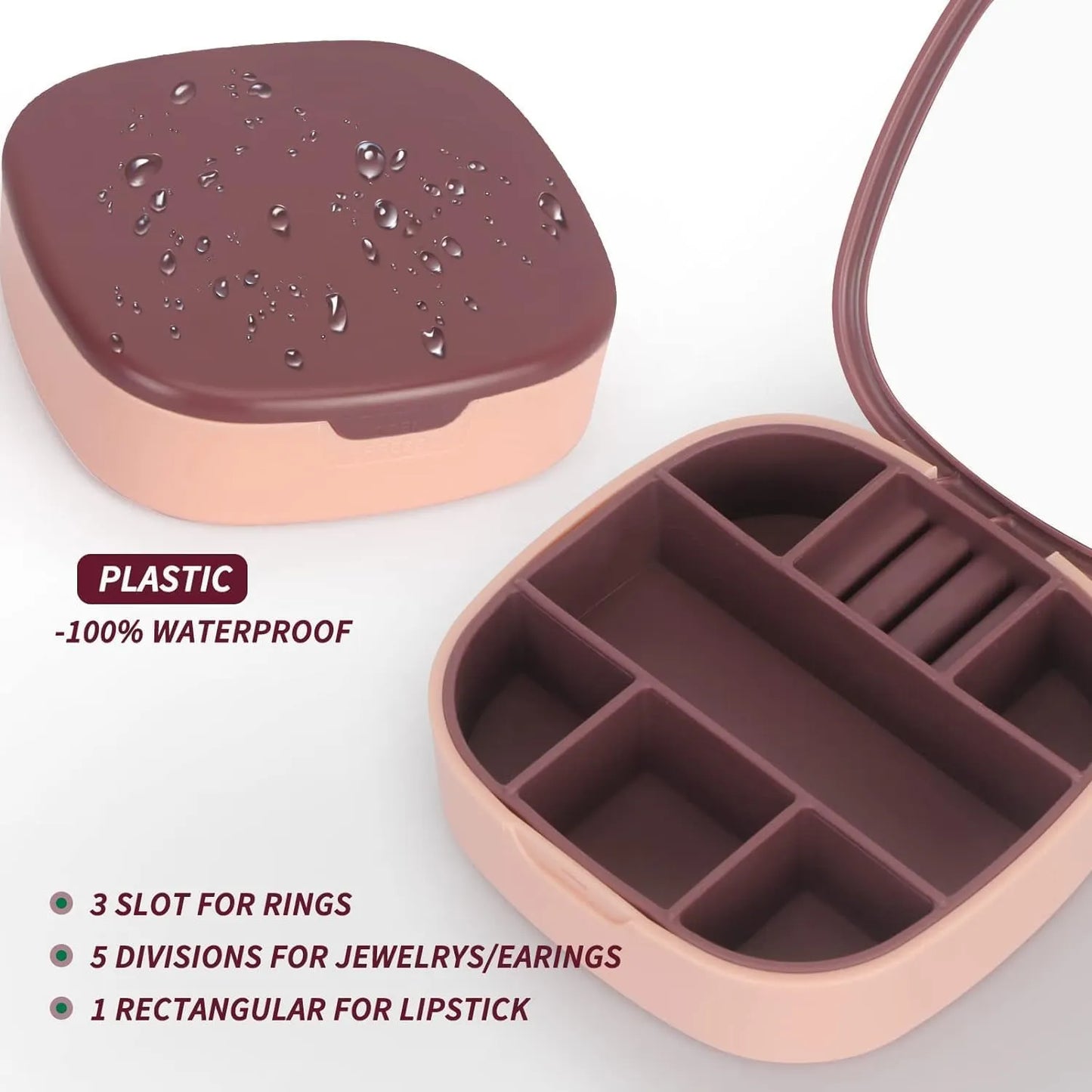 Luxury Compact Jewellery Organizer with Mirror