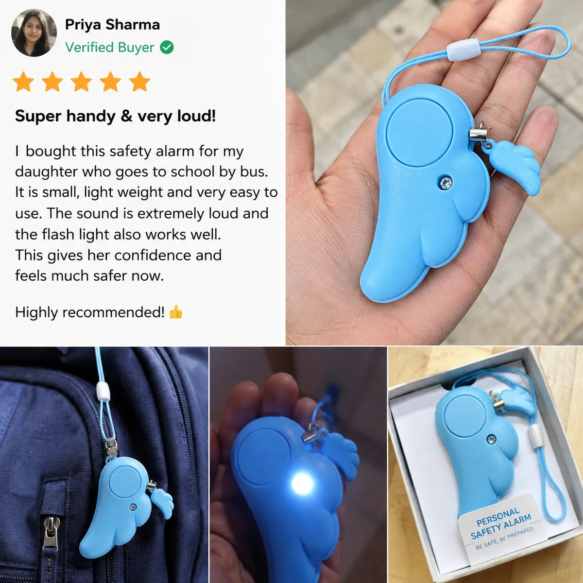 Emergency Self-Defense Safety Alarm Keychain for Women, Children, and Elderly