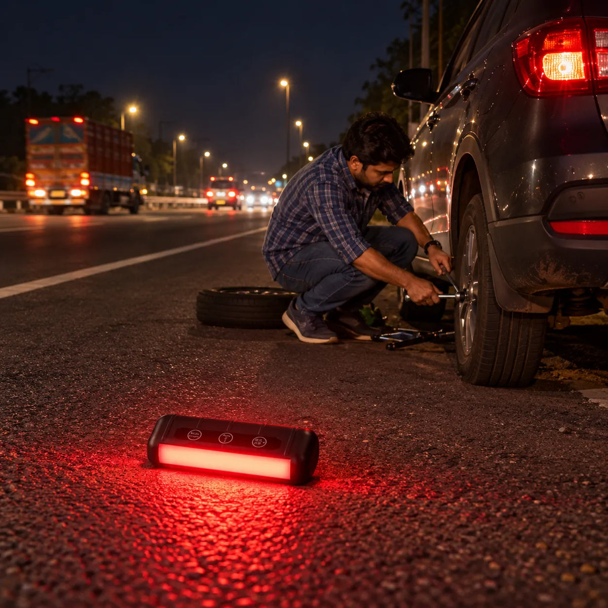 Solar Trunk Emergency Reading Light |  Rechargeable Multi-Color Automotive & Camping Light