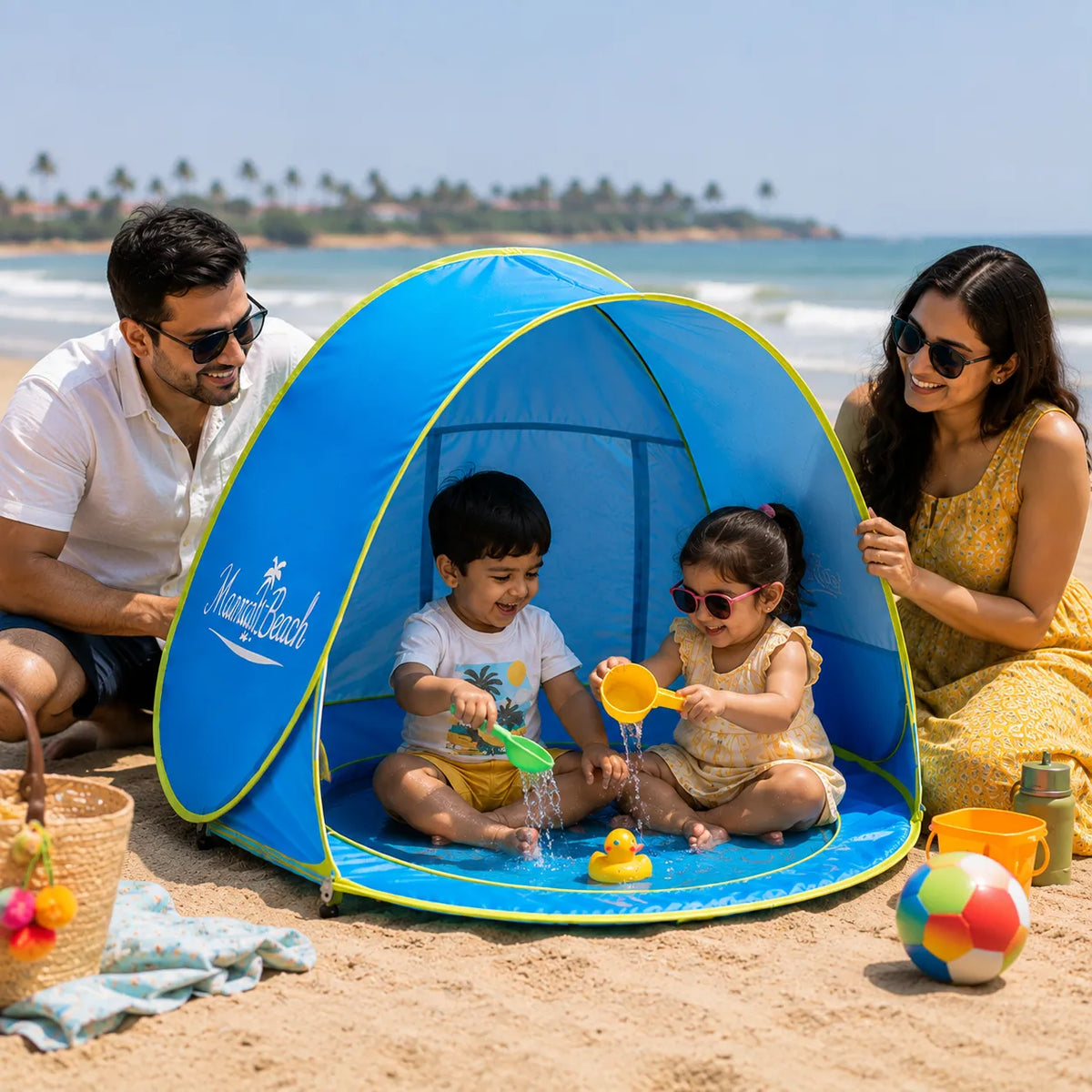 Baby Beach Tent Pool With UV Sun Protection, Foldable Pop-Up Infant Shade Shelter