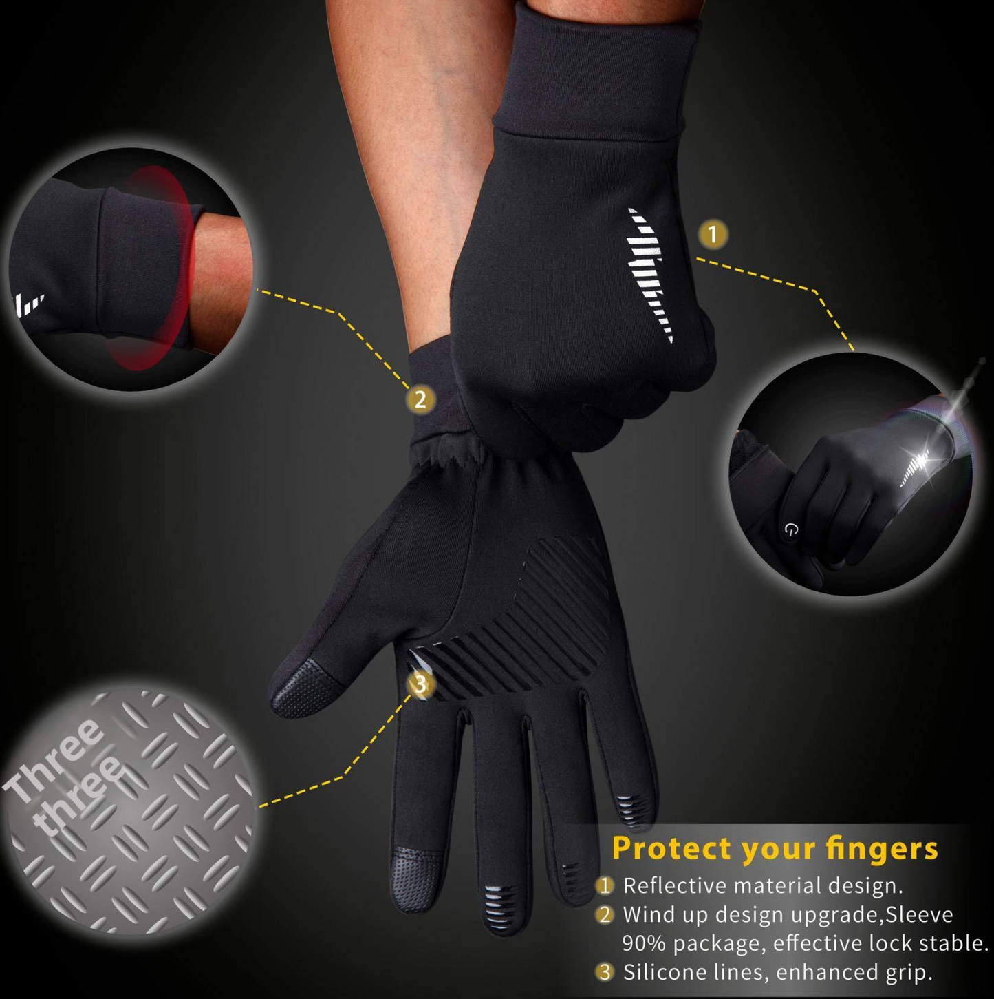 Thermal Anti-Slip Winter Gloves with Touchscreen  Fingertips