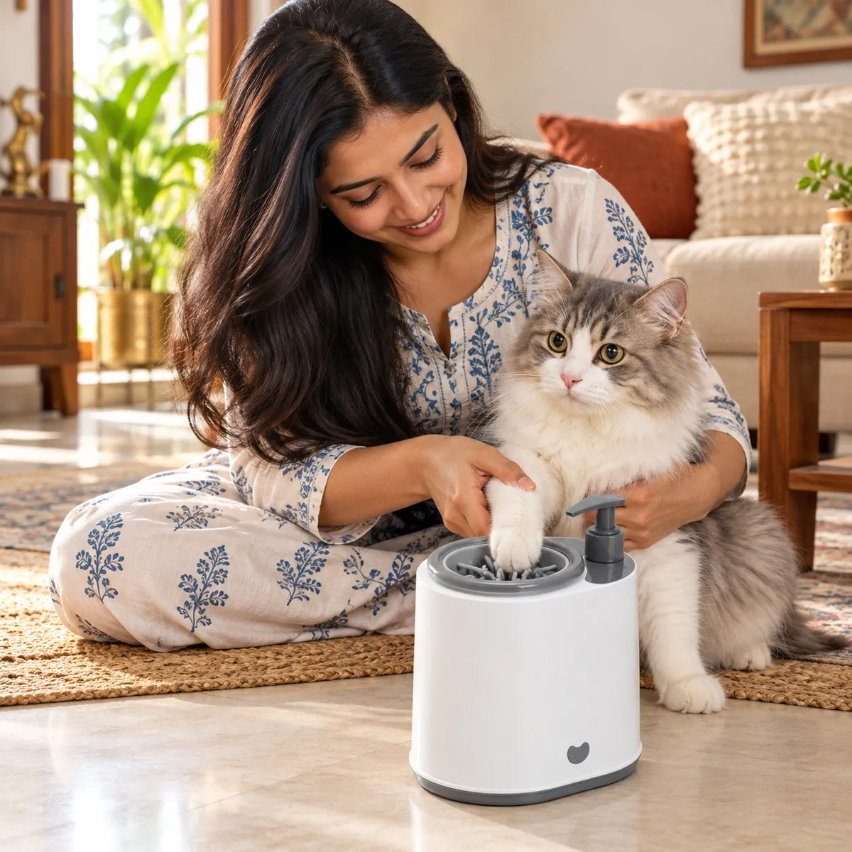Electric Dog Paw Cleaner with Soap Dispenser, Portable Automatic Washer, Rechargeable, Soft Silicone Bristles, for Dogs & Cats