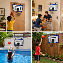 Wall Basketball Basket with 3 Balls, Scoreboard And LED Lights For Indoor - Outdoor