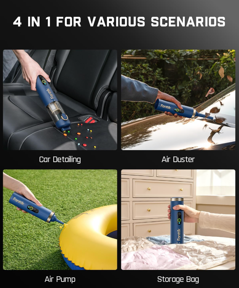 4-in-1 Portable Car Vacuum Cleaner