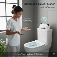 Voice & Motion Sensor Touch-Free Toilet Flusher