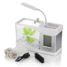 5-in-1 Smart Desktop Aquarium with LED, Clock & Fountain