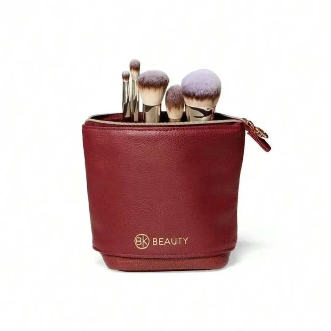 2-in-1 Stand Up Makeup Brush Holder & Travel Pouch