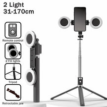 6 FT 360° Rotating Selfie Stick Tripod with Dual Ring Lights