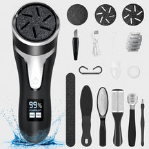 Electric Waterproof Pedicure Kit Rechargeable Calloused Feet Remover Tool with LCD Display for Efficient Exfoliation of Dead Skin on Feet