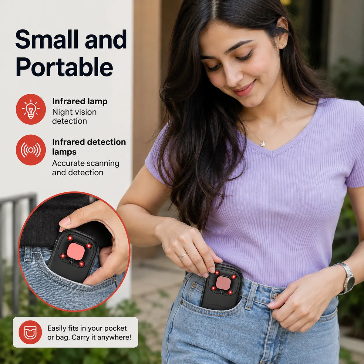 Advanced T03 Invisible Camera Detectors, Multi-Functional Anti-Spy Device with RF Signal Detection