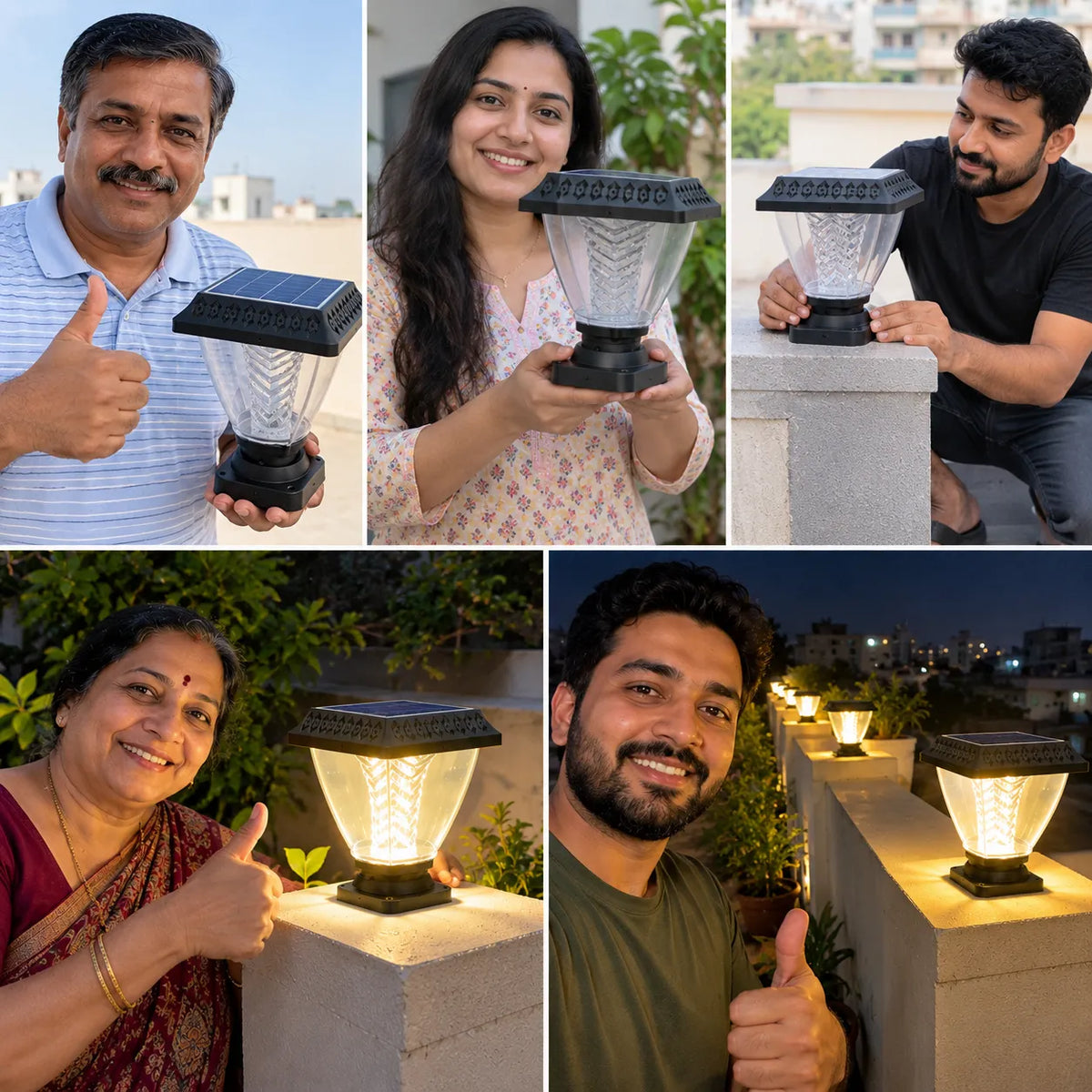 Solar Gate Light Wireless Decorative LED for Compound Wall Boundary, Patio, Landscape, Yard Uses, Multicolour