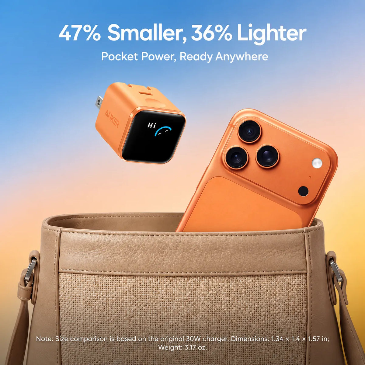 Anker Smart Display Charger, 45W Fast Charging USB C Charger with Smart Recognition, Built-in Maintenance Mode, Compact with 180° Foldable Plug