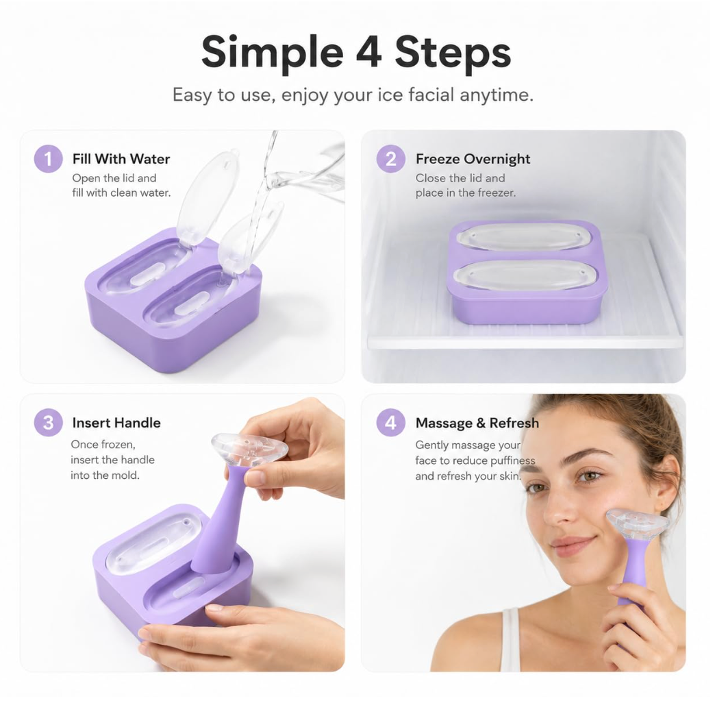 Reusable Silicon Face Ice Roller Massager