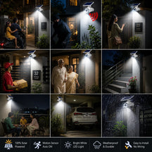 Solar Motion Sensor Spotlight for Security of Balcony, Porch, Pathway and Patio