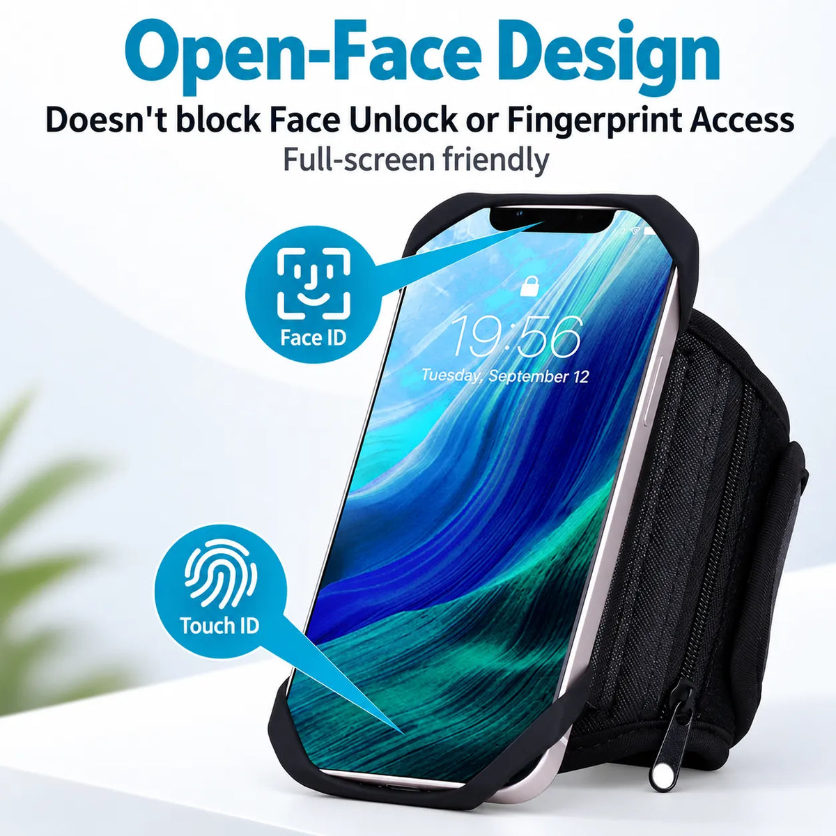360° Rotatable Armband Phone Holder with Card Pockets for Running, Hiking, Biking & Any Sports
