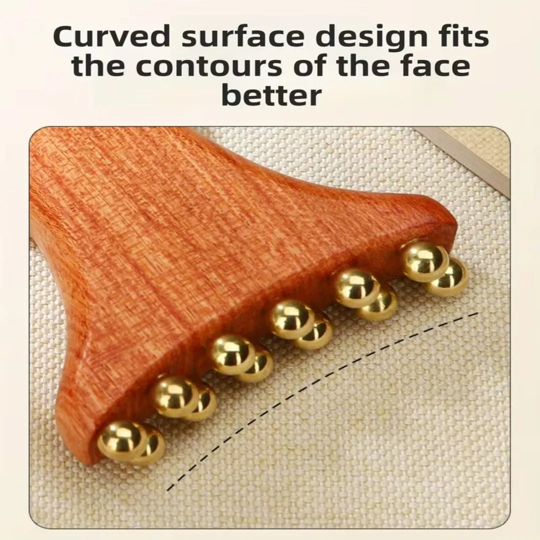 Wooden Brass Anti-Aging Facial Massager & Jaw Shaper