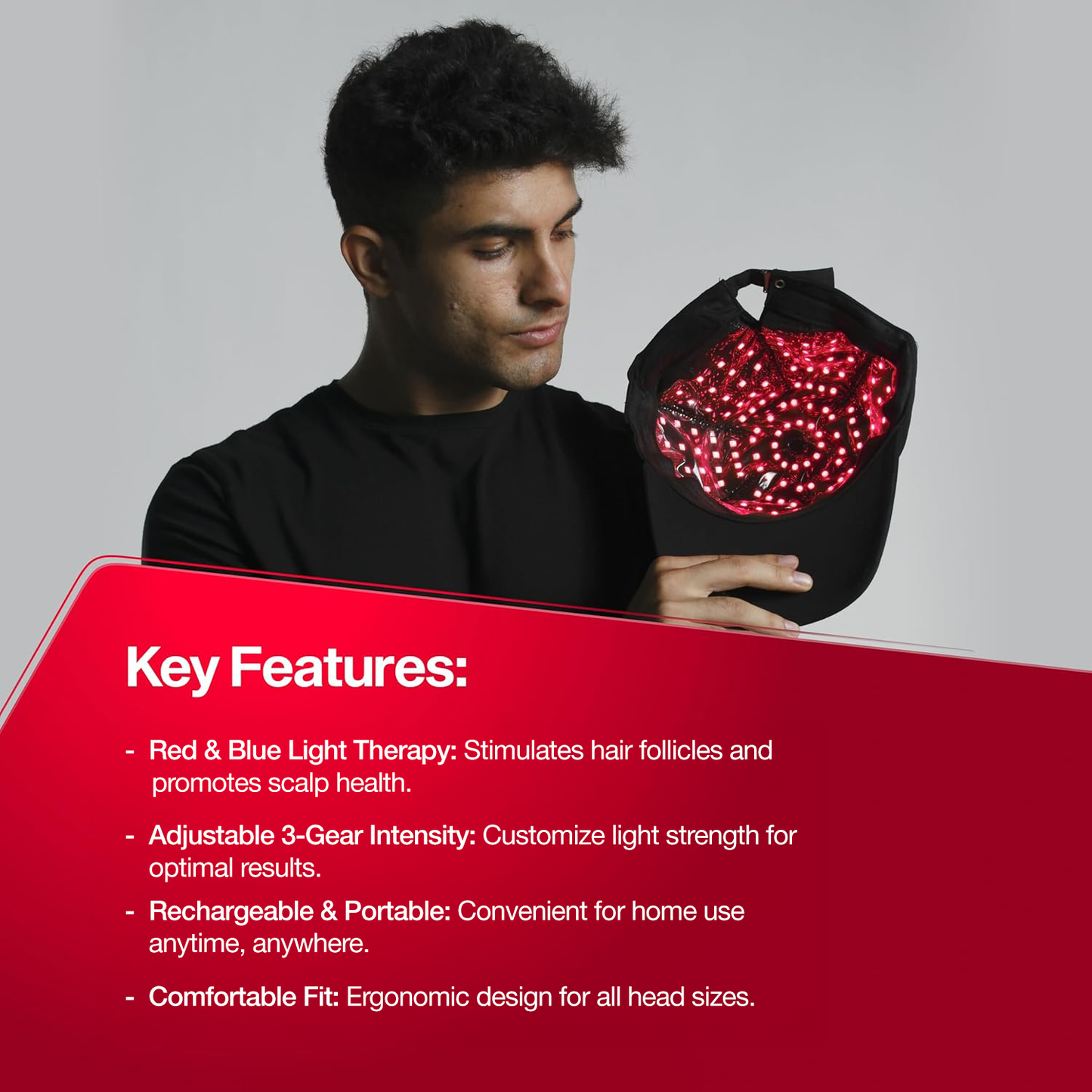 Hair Fall Control & Regrowth LED Therapy Cap