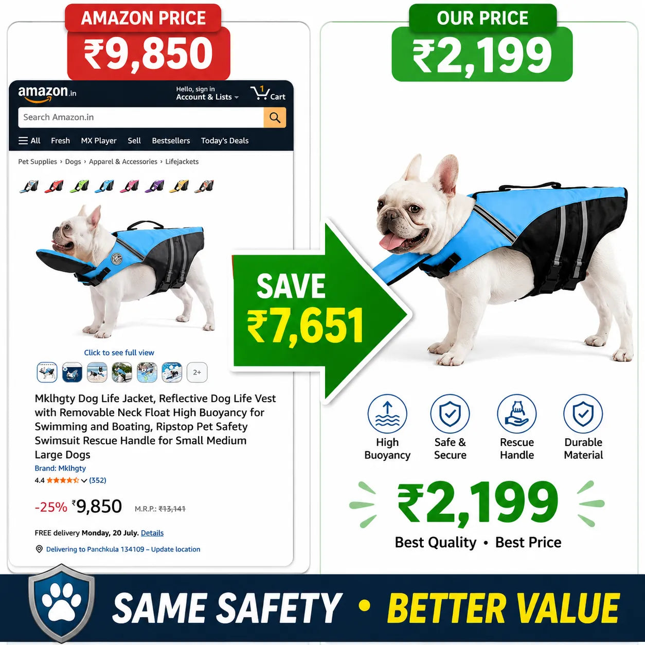 Adjustable Summer Dog Life Jacket