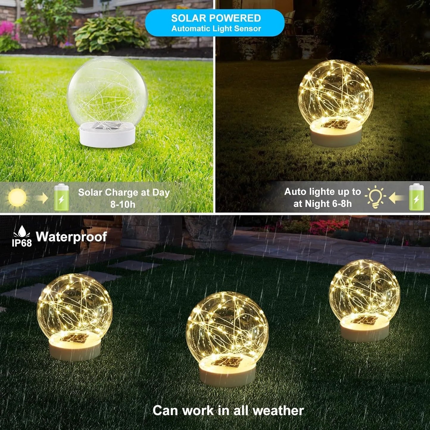 Solar Floating Pool Lights-Glow Ball (Pack of 4)
