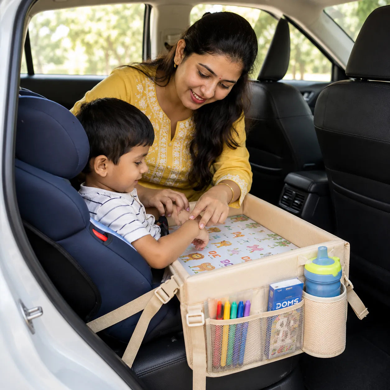 3-In-1 Multi-Functional Road-Trip Play Kids Car Seat Tray