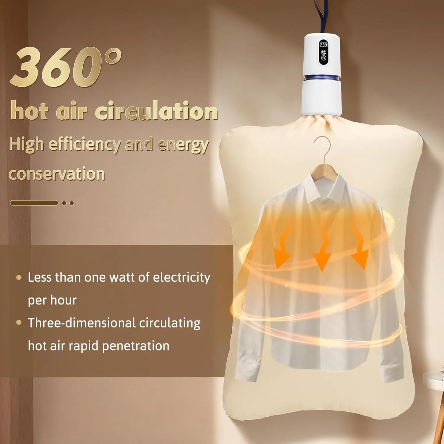 Portable Hot Air Clothes Dryer for Fast Drying
