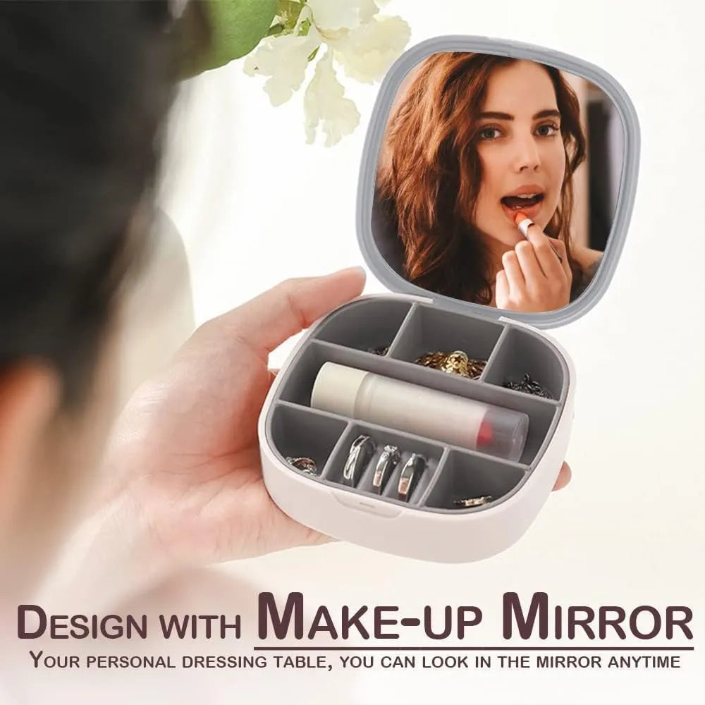 Luxury Compact Jewellery Organizer with Mirror