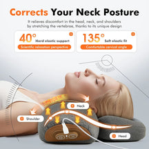Neck Alignment Pillow with Heat and Vibration Therapy