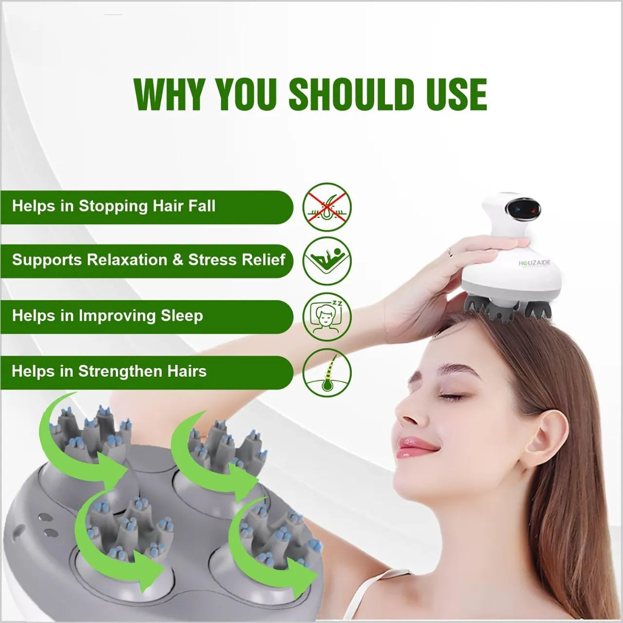 Electric Head Massager for Stress Relief and Hair Growth