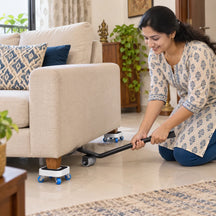 360° Rotating Heavy Duty Appliances & Furniture Mover With 1 High-Leverage Steel Crowbar Lifter, 4 Omnidirectional Wheeled Dollies