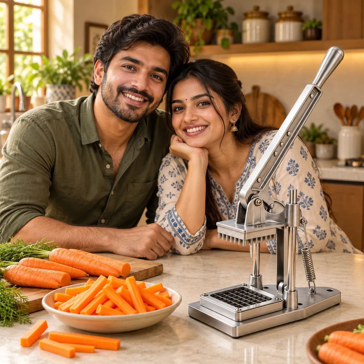 Professional Heavy-Duty Vertical Vegetable Dicer & French Fry Cutter For Uniform Dicing, Chopping, and Slicing.