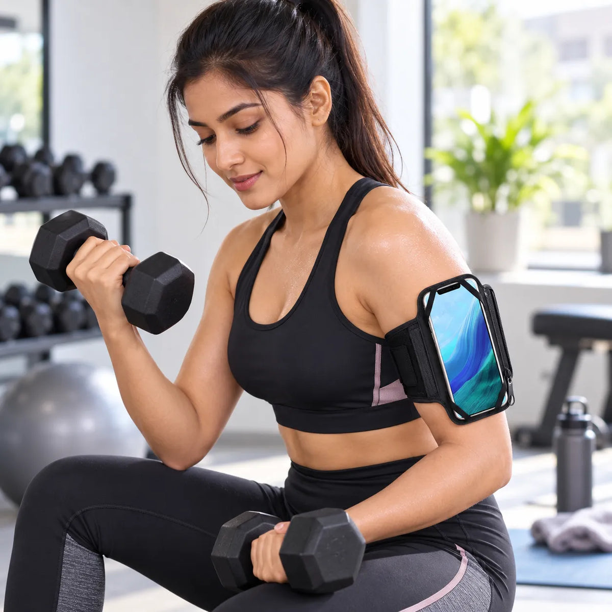 360° Rotatable Armband Phone Holder with Card Pockets for Running, Hiking, Biking & Any Sports