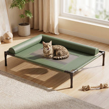 Elevated Dog Bed with Padded Bolster Rim