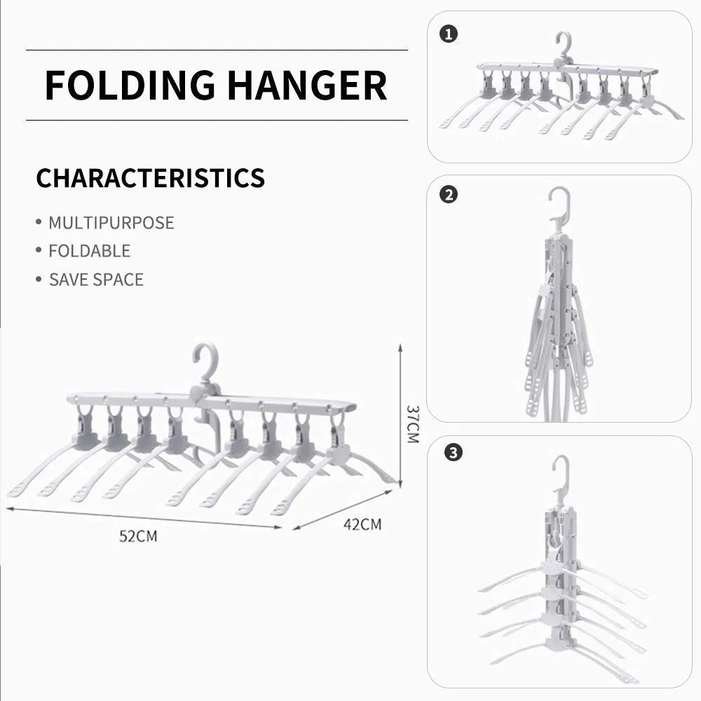 8-in-1 Foldable Space Saving Clothes Hanger