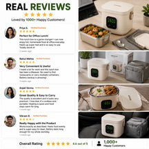 7 Levels Heating Function Cordless Lunch Box with Battery | Portable for Home, School, Travel, and Office