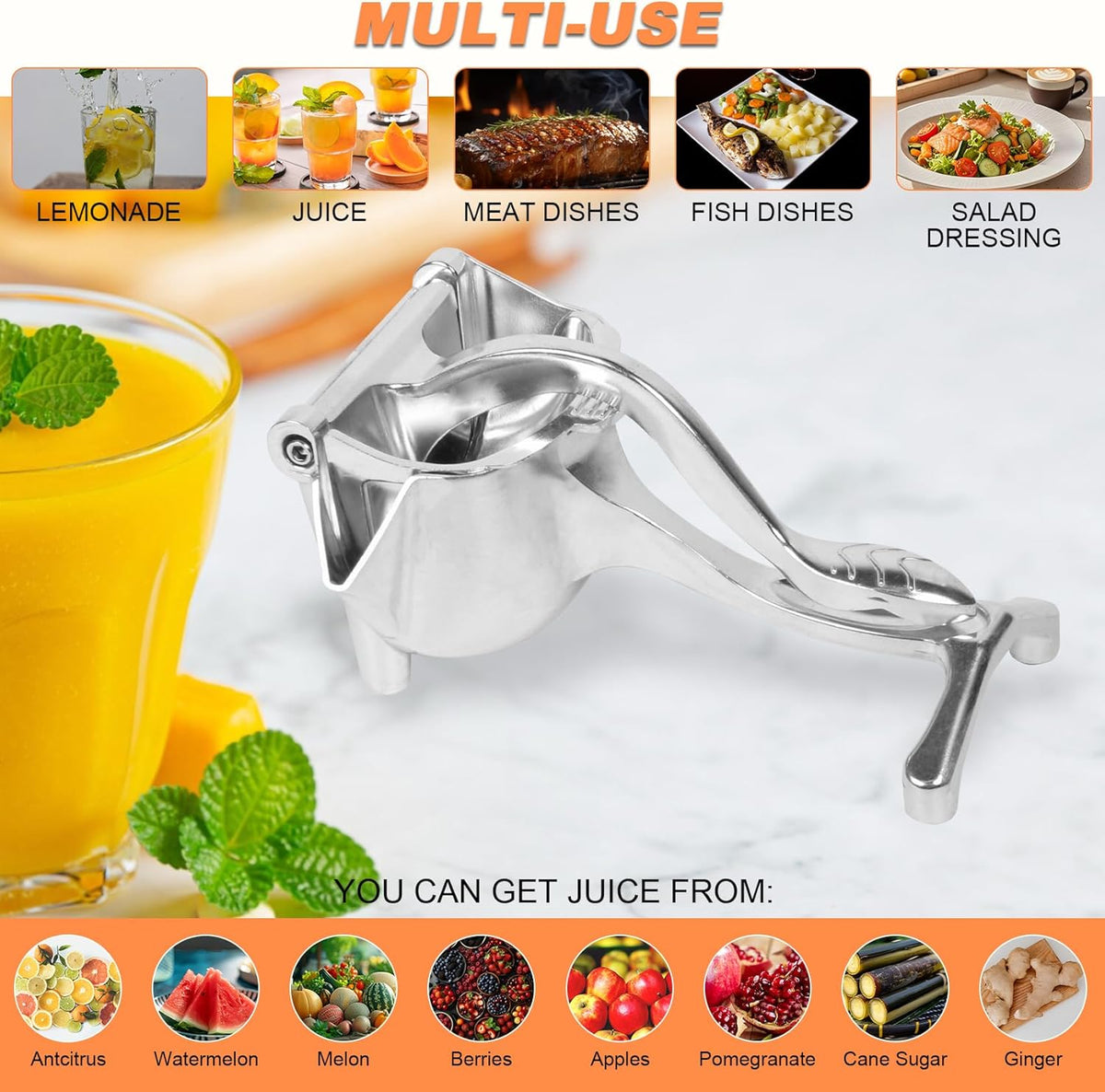 Aluminum Alloy Manual Fruit Squeezer