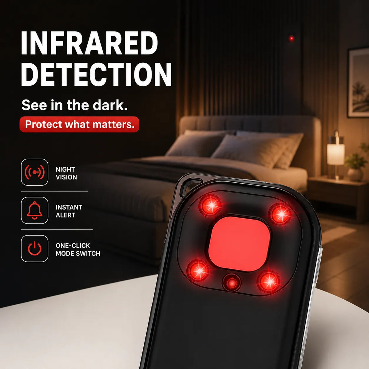 Advanced T03 Invisible Camera Detectors, Multi-Functional Anti-Spy Device with RF Signal Detection