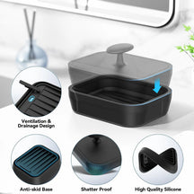 Silicone Travel Soap Case with Body Scrubber, 2 in 1 Foldable Bathroom Soap Dishes Container